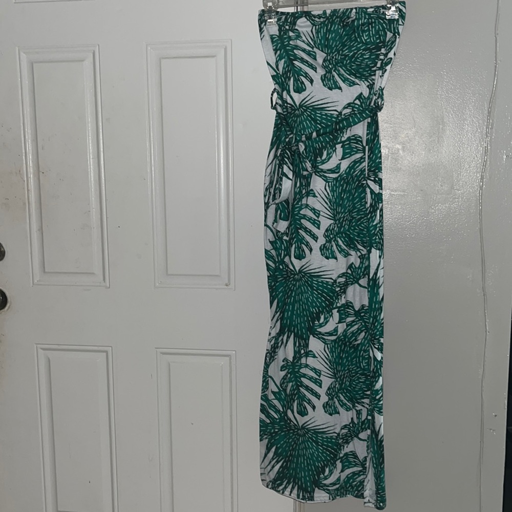 Boohoo palm print beach maxi dress